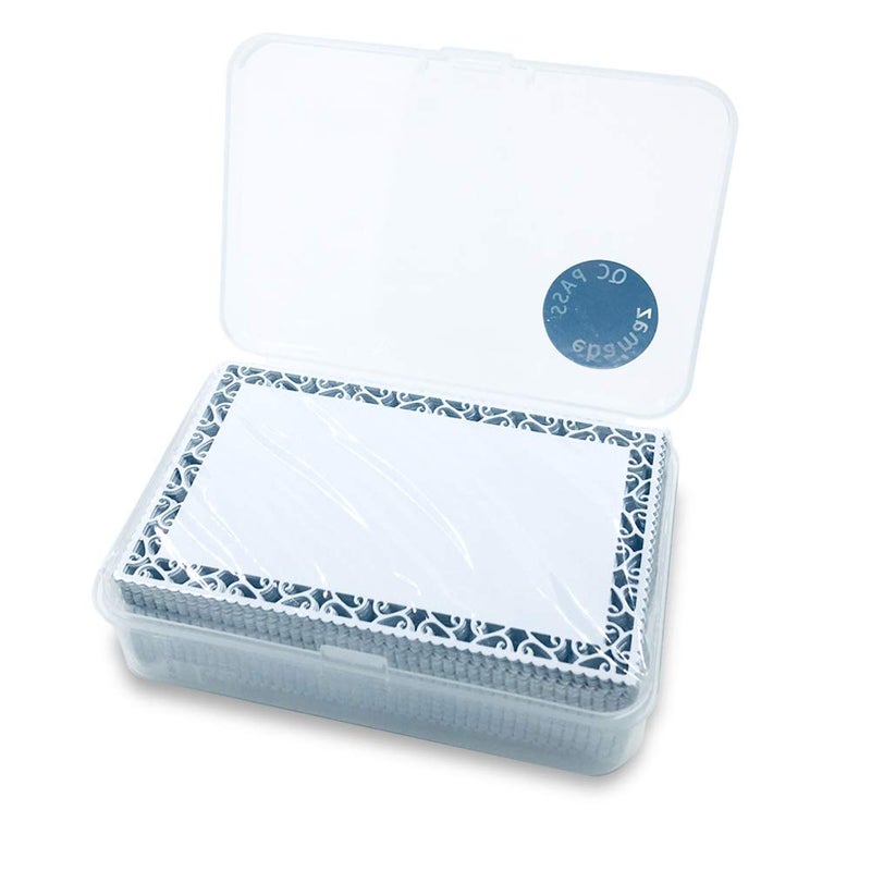 ebamaz 50pcs Thick 0.45mm Sublimation Metal Business Cards Aluminum Blanks 3.4x2.1X0.018 inch for Color Print Laser Engrave (Pearl White Hollow Cut Edge) - Image 3
